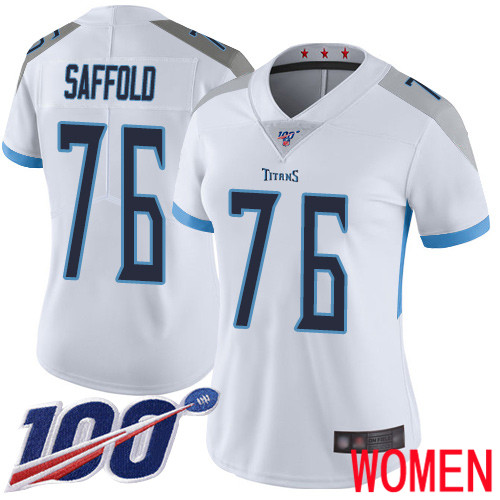 Tennessee Titans Limited White Women Rodger Saffold Road Jersey NFL Football #76 100th Season Vapor Untouchable